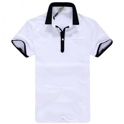 白色男款棉質POLO衫加工制作 保羅服飾提供