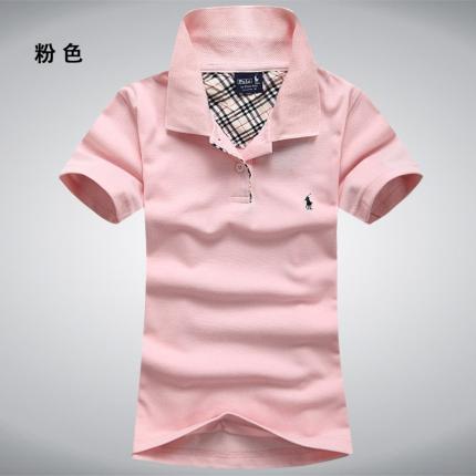 【定制】粉紅色女士POLO衫，時尚款式加工設(shè)計